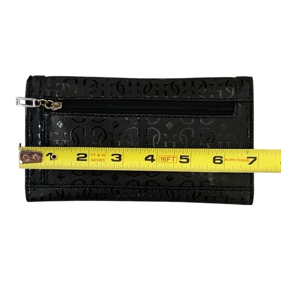 Guess Los Angeles 1981 Wallet Black Tri-Fold Zipper Credit Card Pockets Snap - Picture 8 of 10